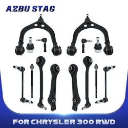 AzbuStag 14 Pcs Front Lower Upper Left Right Control Arm with Ball Joint Tie Rod End for CHRYSLER 300 DODGE CHARGER  2005-2010