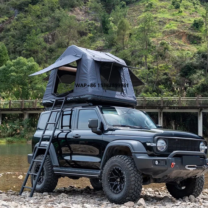 

Хит продаж: надувная палатка на крышу автомобиля, быстрораскладная, водонепроницаемая, с защитой от солнца, для автокемпинга, из ткани Оксфорд 300D, черная