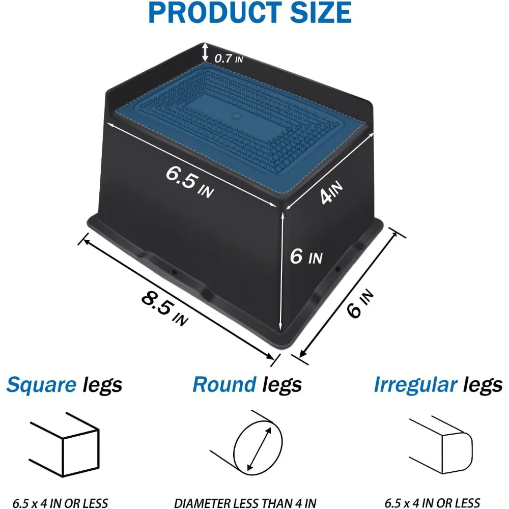 Bed Risers 6 Inch Heavy Duty,Oversized Couch Risers, Extra Wide Furniture Risers for Sofa Table Desk Headboard Chair Lifting,Rec