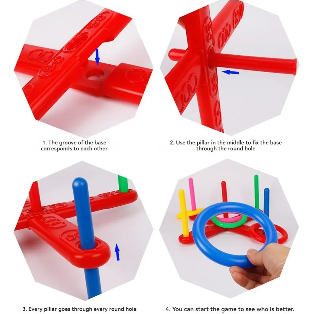 5 Rings Ring Throwing Game Parent-child Interaction Coordinate Skill Children Ferrule Toys Cross Montessori Toys