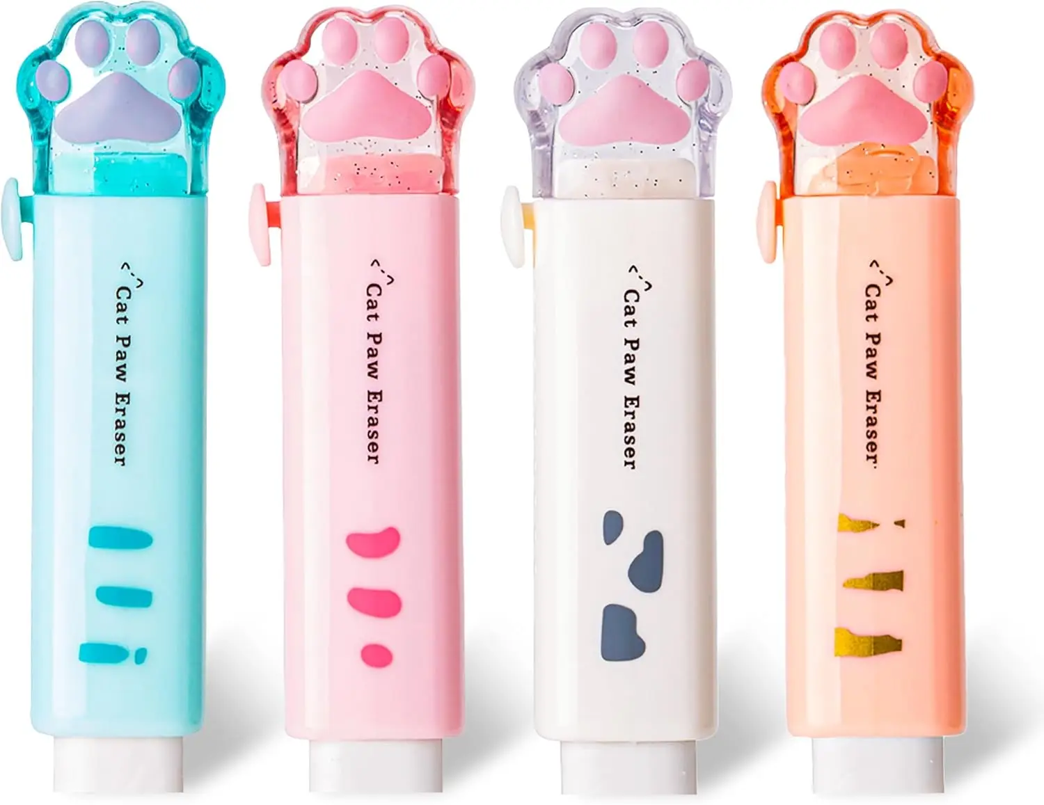 

Retractable Pencil Eraser, Cute Erasers, Paw Eraser,Suitable for School Office Supplies, 4Pcs (Eraser-BLFC)