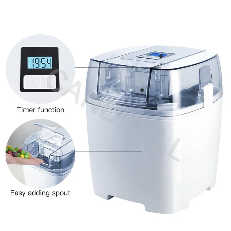 1.5L Portable Soft Ice Cream Makers Ice-cream Roll Freezers Yoghurt Sorbet Machine Easy To Cleaning Small Household Ice-Maker