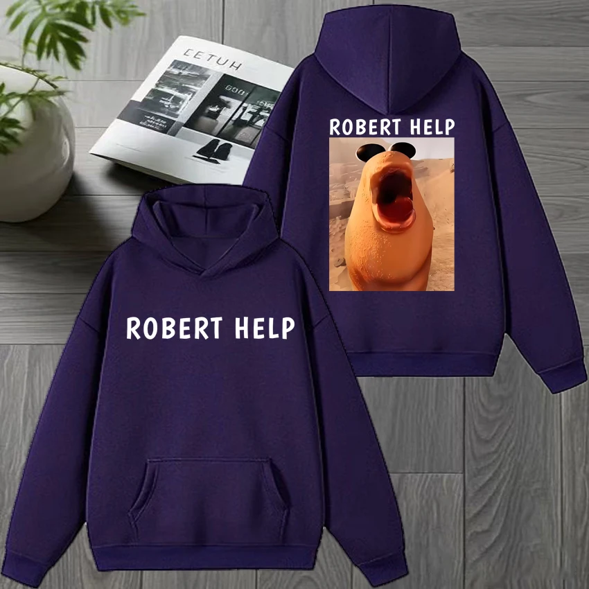 Marcus The Worm Funny Meme Felpa con cappuccio con stampa fronte-retro Felpa unisex moda harajuku Uomo donna Fleece Casual Pullover invernale