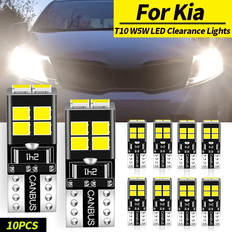 

10PCS W5W T10 Canbus For Kia Venga Picanto Ceed Cerato Magentis Opirus Optima Proceed LED Clearance Lights Bulbs Car Accessories
