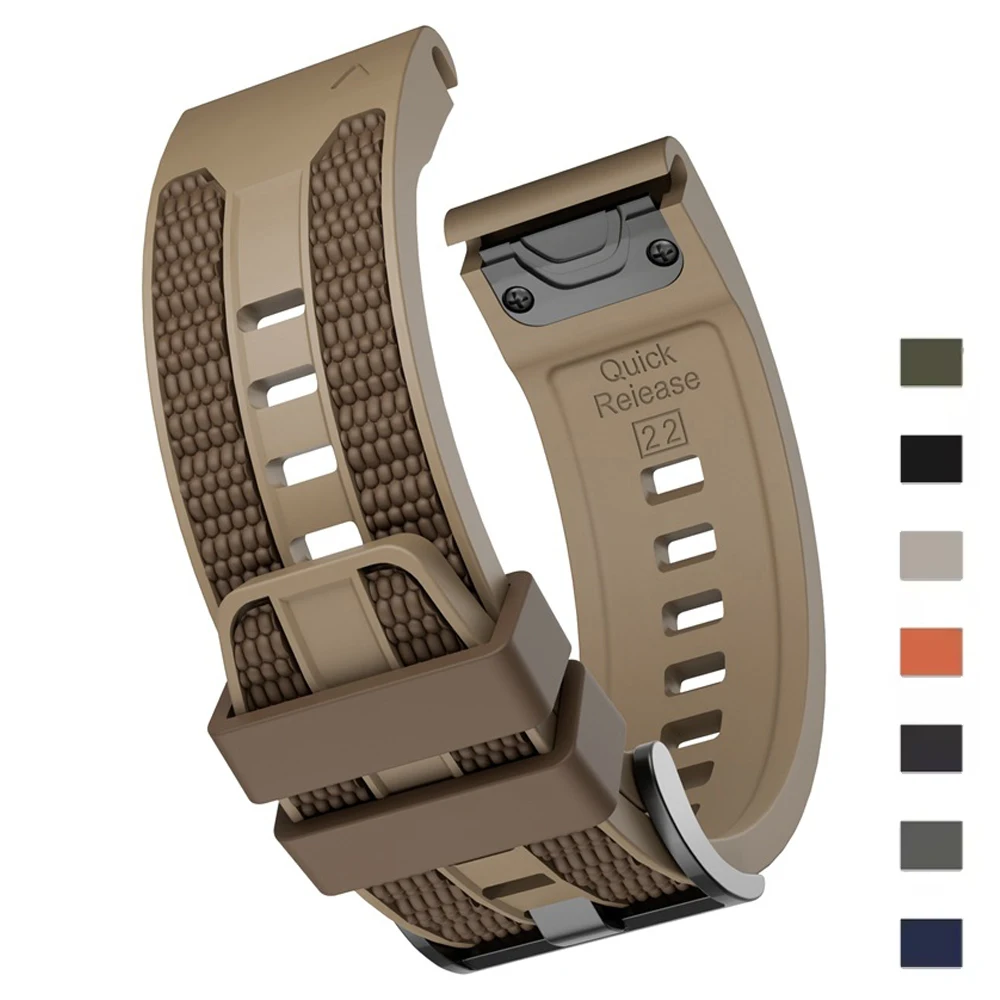 22 26mm Two-Tones Silicone Watchband For Garmin Fenix 8 Epix Pro Gen2 47mm 51mm/Fenix 7X 6X 5X 7 6 5Plus QuickFit Strap Bracelet
