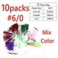 10pks 3Hooks Rig 6l0