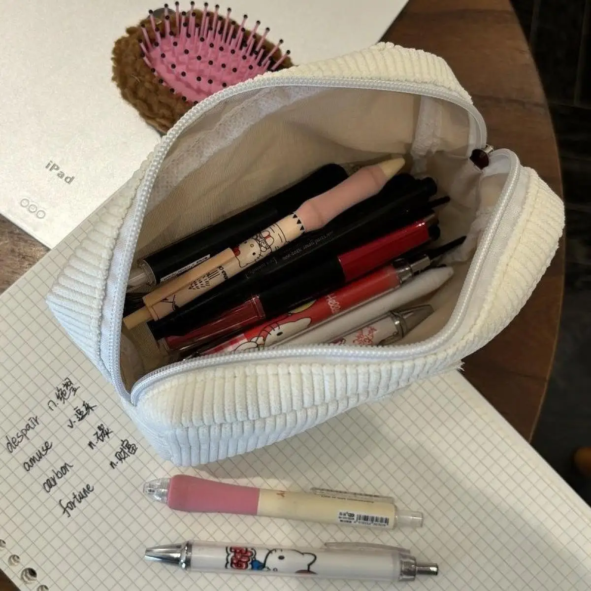 Kawaii الكرتون ميفي حقيبة مستحضرات التجميل ذات سعة كبيرة لطيف أنيمي المحمولة حقيبة التخزين الفتيات الحلو قلم رصاص حقيبة التخزين