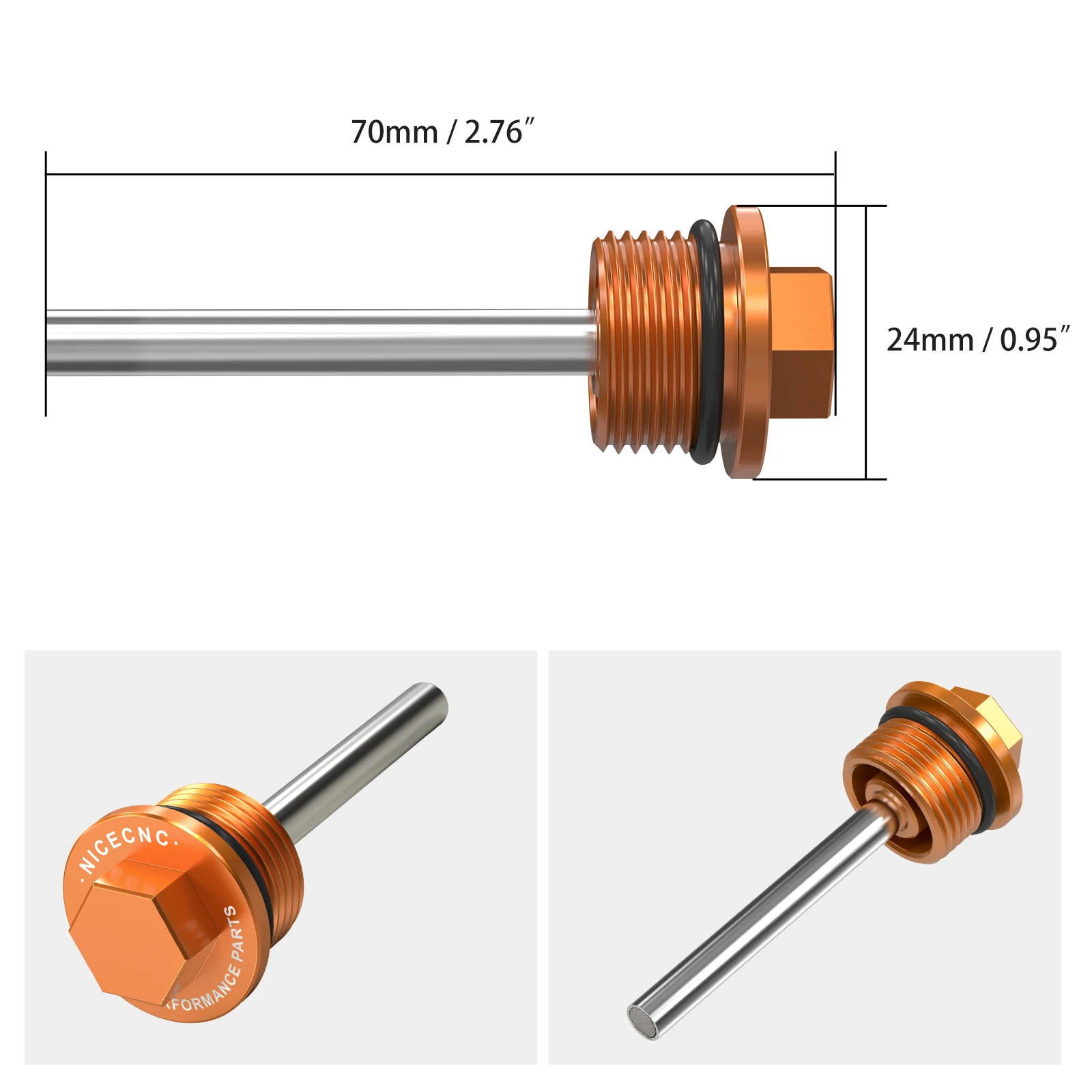 NICECNC For KTM EXC-F 350 EXC-F 450 SXF 450 XCF-W 500 SMR XCF 2015-2023 Husqvarna GasGas M20X1.5 Magnetic Oil Drain Plug Bolt