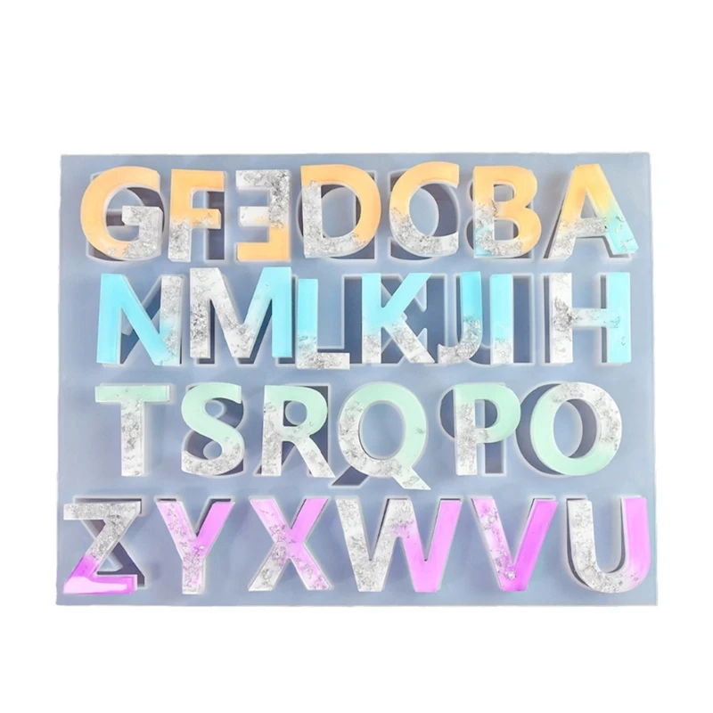 

DIY A-Z Alphabets Keychain Silicone Molds with Hole 26 English Letter Pendants Necklace Earring Charms Epoxy Resin Casting Mould