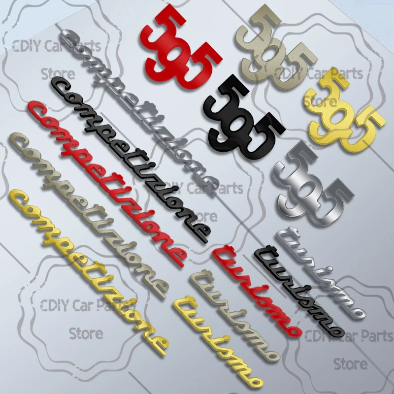 Car Sticker Metal Badge 595 Competizione Turismo Emblem Body Trunk Decals For Fiat 500 500X Abarth Panda Stilo Punto Bravo 695