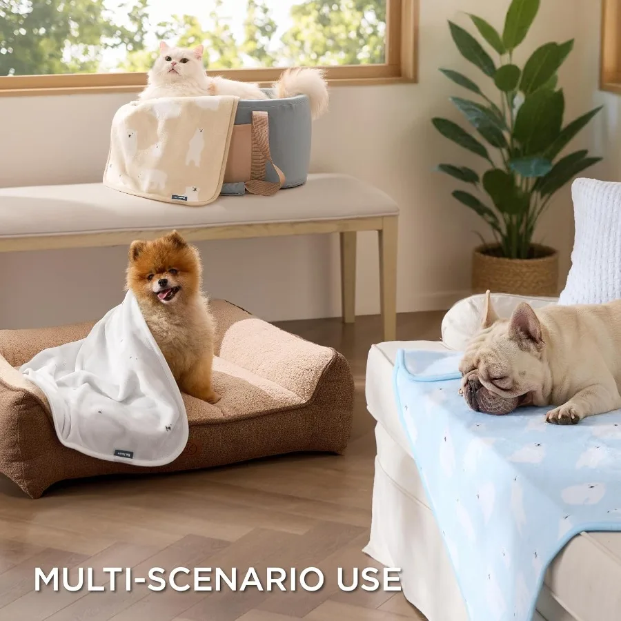 1 حزمة 3 بطانيات للحيوانات الأليفة سوبر لينة رقيق قسط الصوف الفانيلا المحمولة رمي الكلب البطانيات للكلاب الصغيرة المطبوعة القط جرو Bla