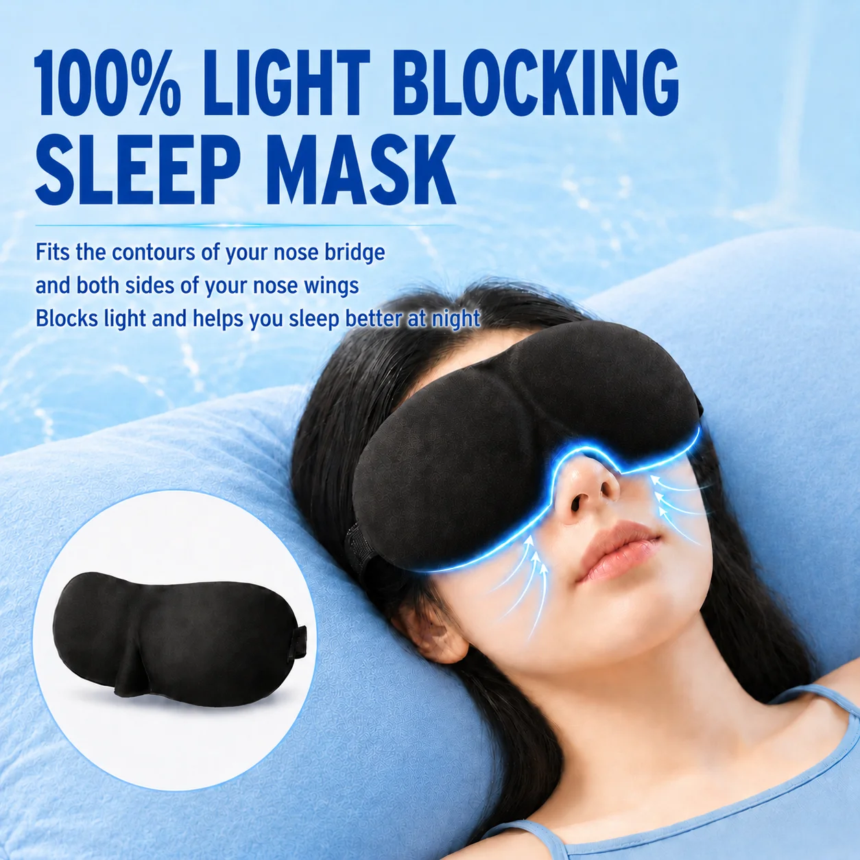 3D Sleep Mask Blindfold Sleeping Aid Soft Memory Foam Eye Mask for Sleeping Travel Light Slaapmasker Eye Cover Lightweight style