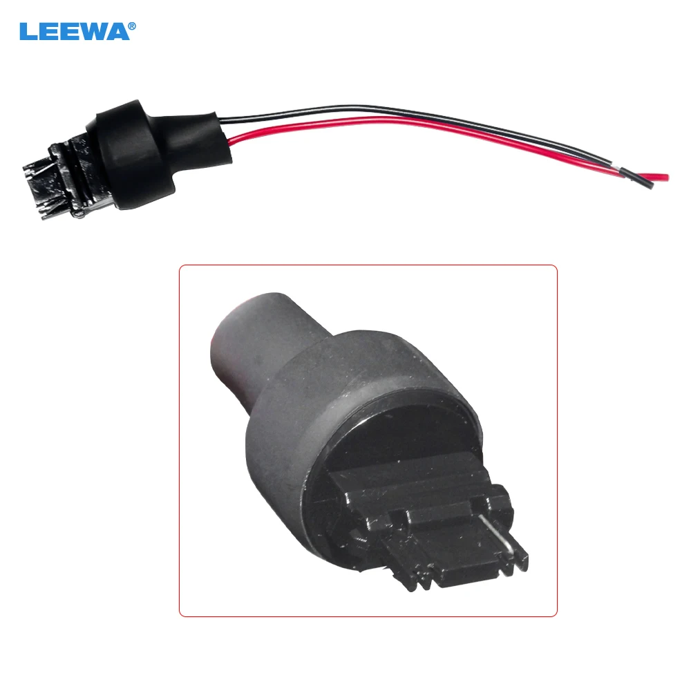 LEEWA Car 3156 3456 4156 3357 3457 LED Bulb Socket Brake Turn Signal Light Holder Plug Male Adapter For T25 P27W #CA7800