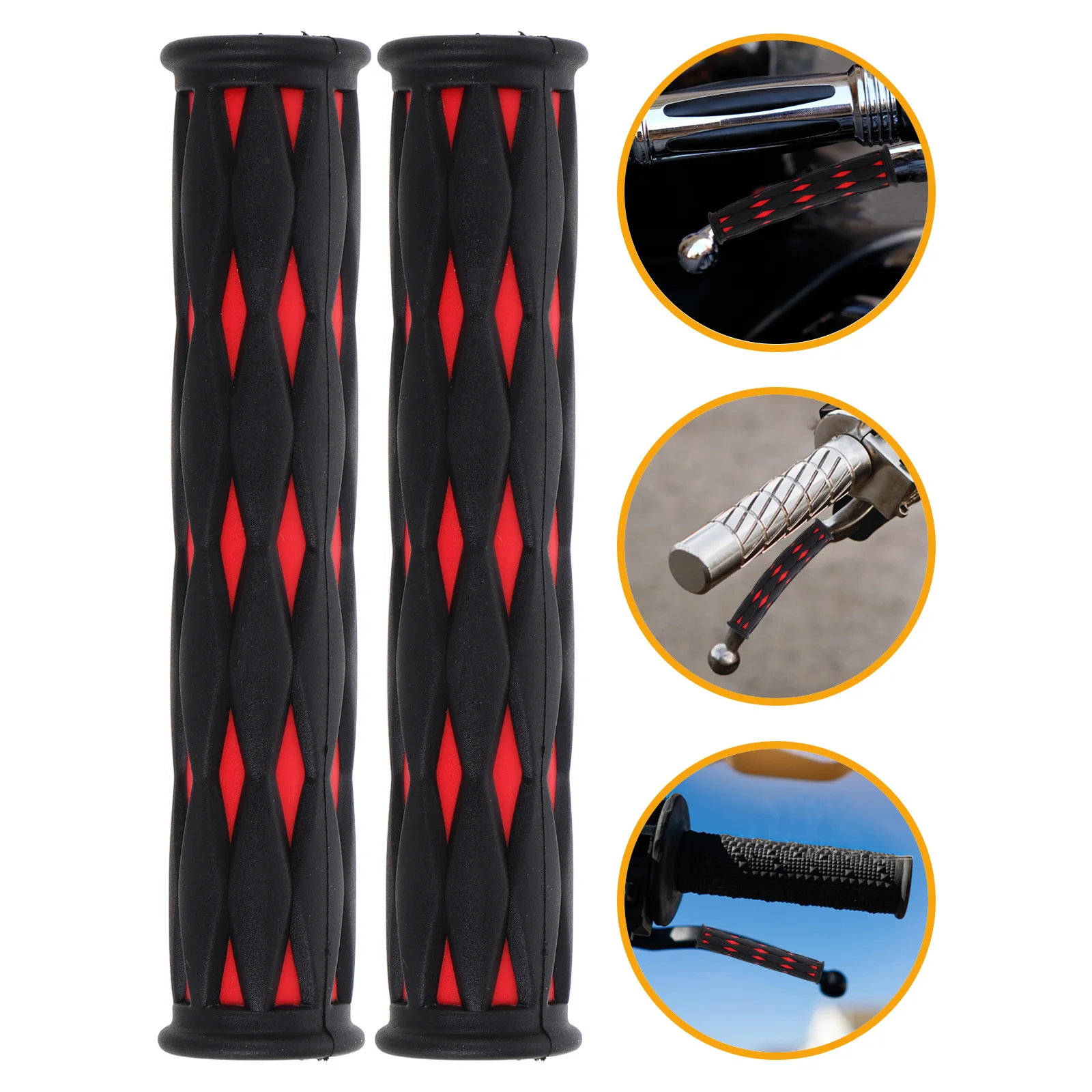 

1 Pair Universal Anti-Slip Rubber Motorcycle Handlebar Grip Covers Comfortable Replacement For Electric Bikes Bicycle Motorbikes