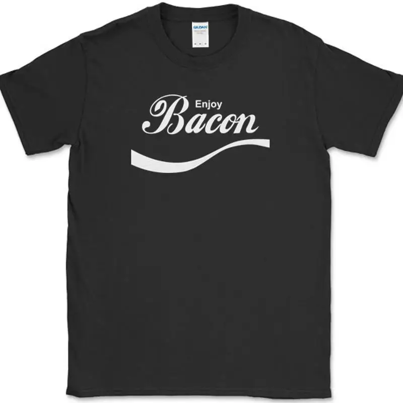 

Футболка ENJOY BACON с забавной свининой, барбекю, гриль, мясо, юмор, текстовая футболка