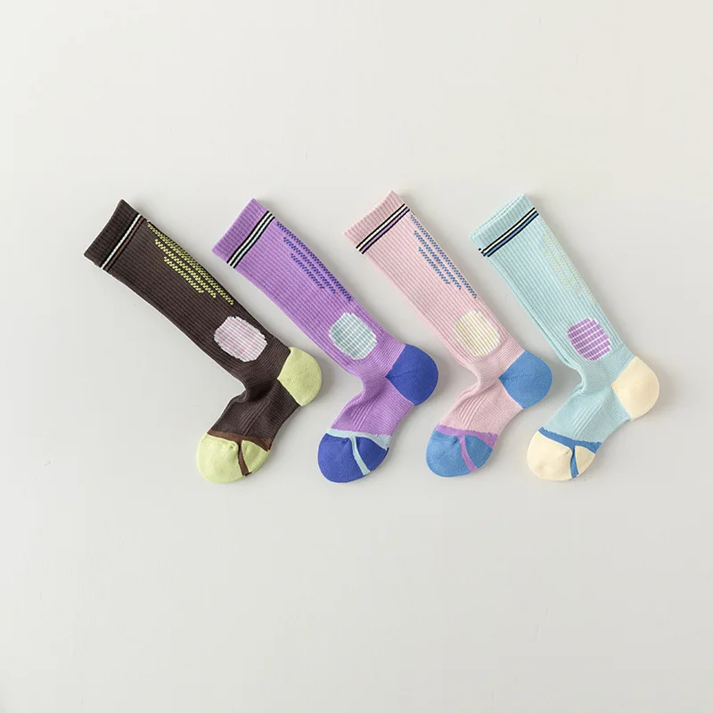 Chaussettes mi-longues en maille pour femmes, chaussettes de sport violettes, course à pied et fitness, nouveau