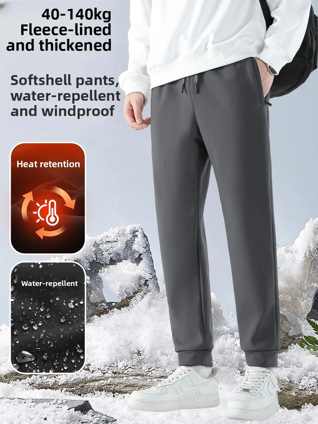 

plus Size Thiened Fce Lined Cotton Trousers Men's Winter Casual Loose Fit Long Pants Big Size Comfortable Harlan Pants