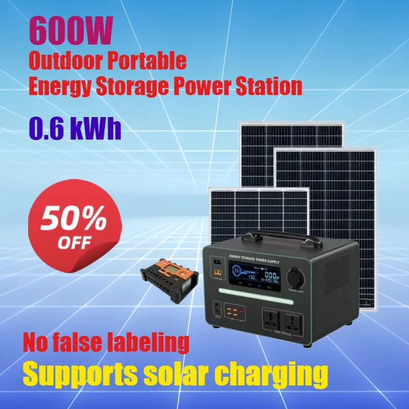 600W 0.6kWh 	 portable power station for Self-Driving Trips Camping Live Streaming Emergency Energy Storage