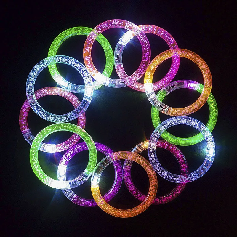 10/20/30Pcs LED Glow Bracelet Bangle Light Up Wristbands Glow in The Dark Party Supplies Neon Bracelet for Kids Adults