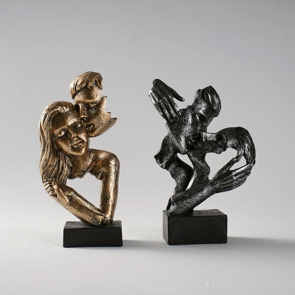 Vilead Couple Statue Lover Sculptures Tabletop Shelf Decor Anniversary Wedding Gift Home Interior Contemporary Mantel Bookshelf