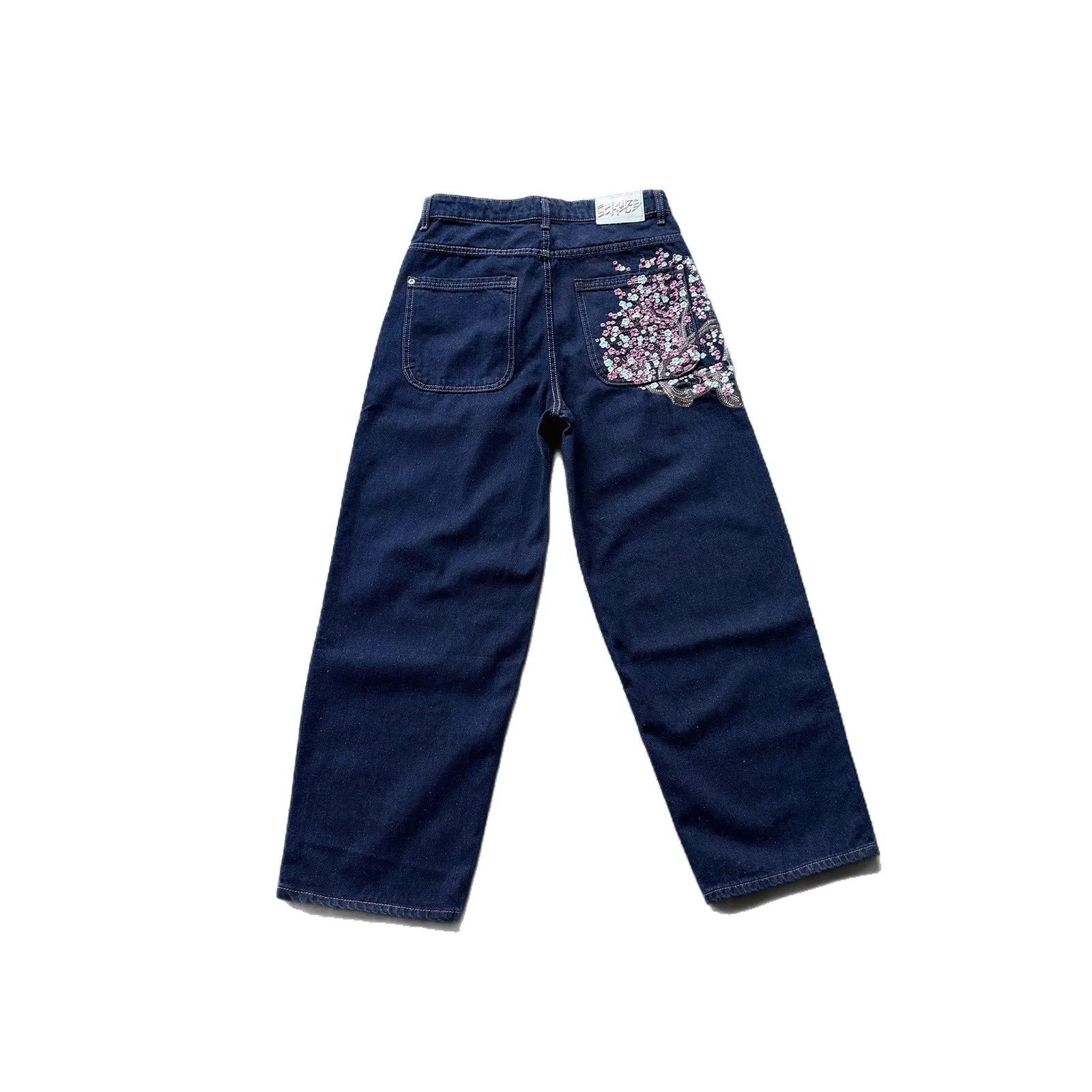 ダーシュッツェ 2026 新作 高品質 ストリート ヘビーデューティー 刺繍入り サクラ ロウデニム ストレートレッグジーンズ メンズ ストリートウェア パンツ