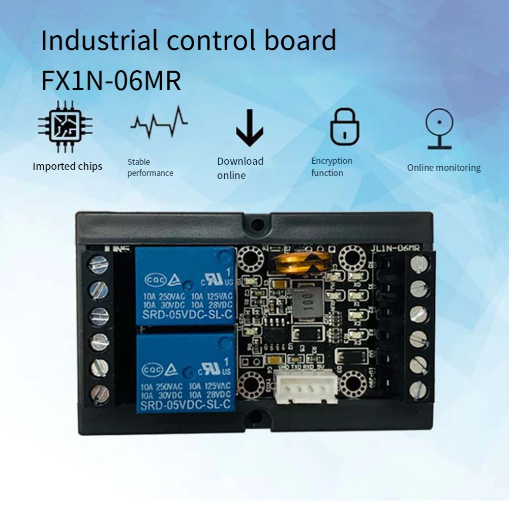 FX1N-06MR PLC Industrial Control Board With 4 Input 2 Relay Output 32-Bit ARM AD/DA 10-28V Wide Voltage For Automation Systems