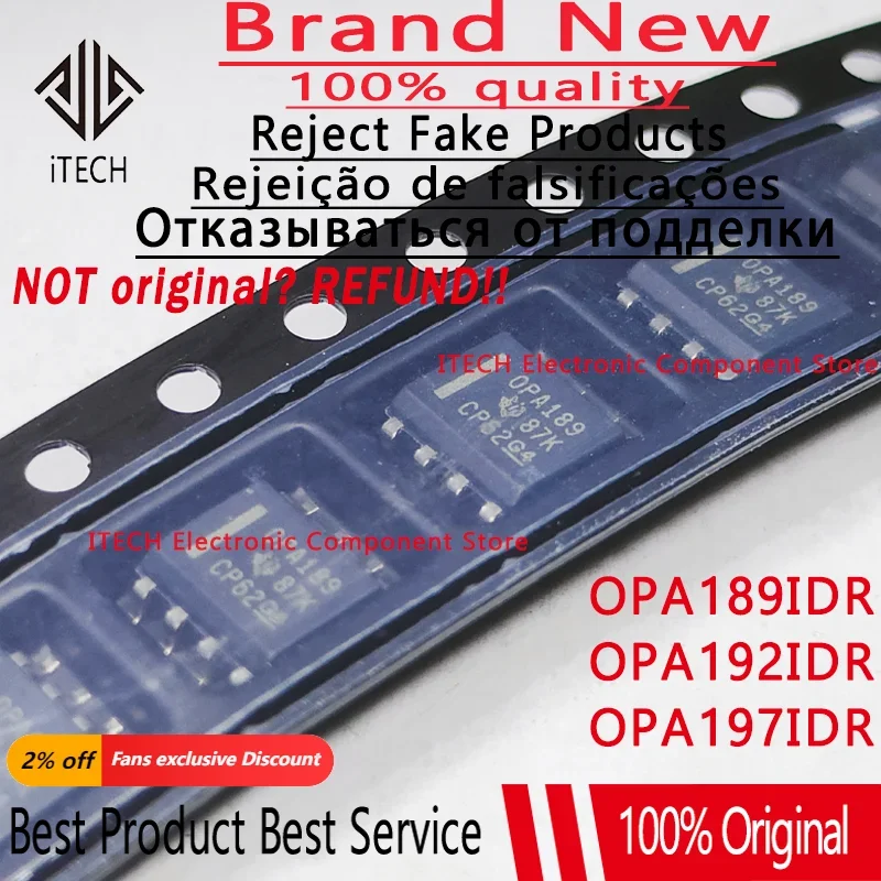 2-5Pcs 100% New OPA192IDR OPA192 OPA197IDR OPA197 OPA189IDR OPA189 SOIC-8 SOP8 Brand New Original Chips ic