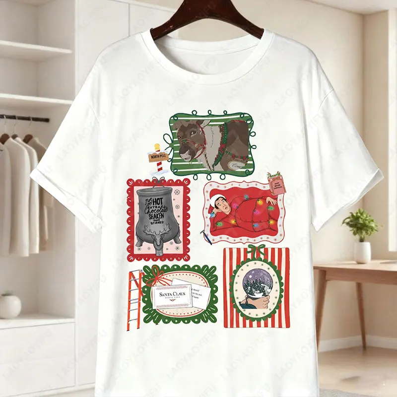 

The Santa Clause Movie cotton T-shirt Christmas Graphic Y2k Streetwear Tees Unisex Holiday Shirt Festive Coquette Design Tops