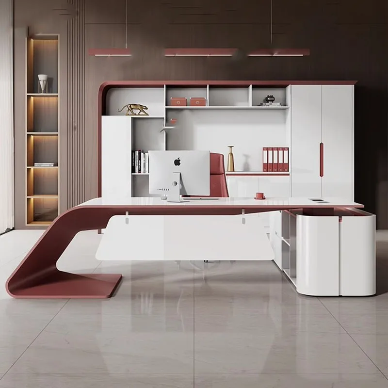 Drawer Lshaped Office Desk Space Saving Multifunctional Storage Office Desk Computer Executive Tavolino Office Furniture