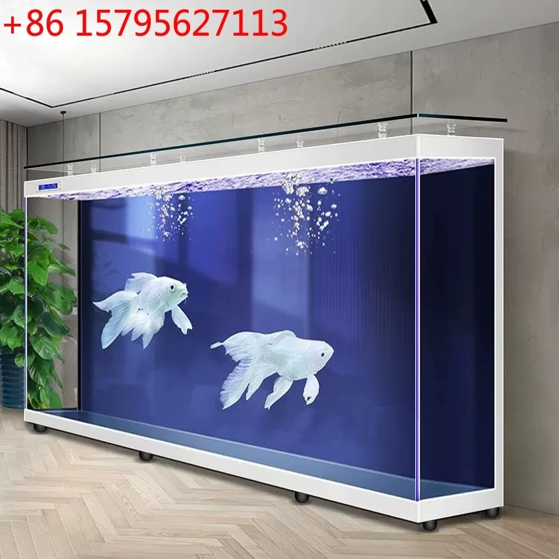 

Напольный аквариум-фильтр для гостиной с автоматической циркуляцией воды, ультра-платиновый, с задним фильтром, крепление к стене