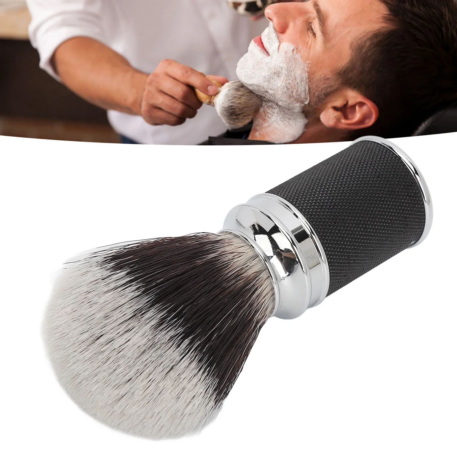 Cepillo espumoso de jabón en crema para Barba para hombres, cepillo de limpieza profesional para peluquería en casa, cepillo de limpieza para recortar barba y pelo de nailon