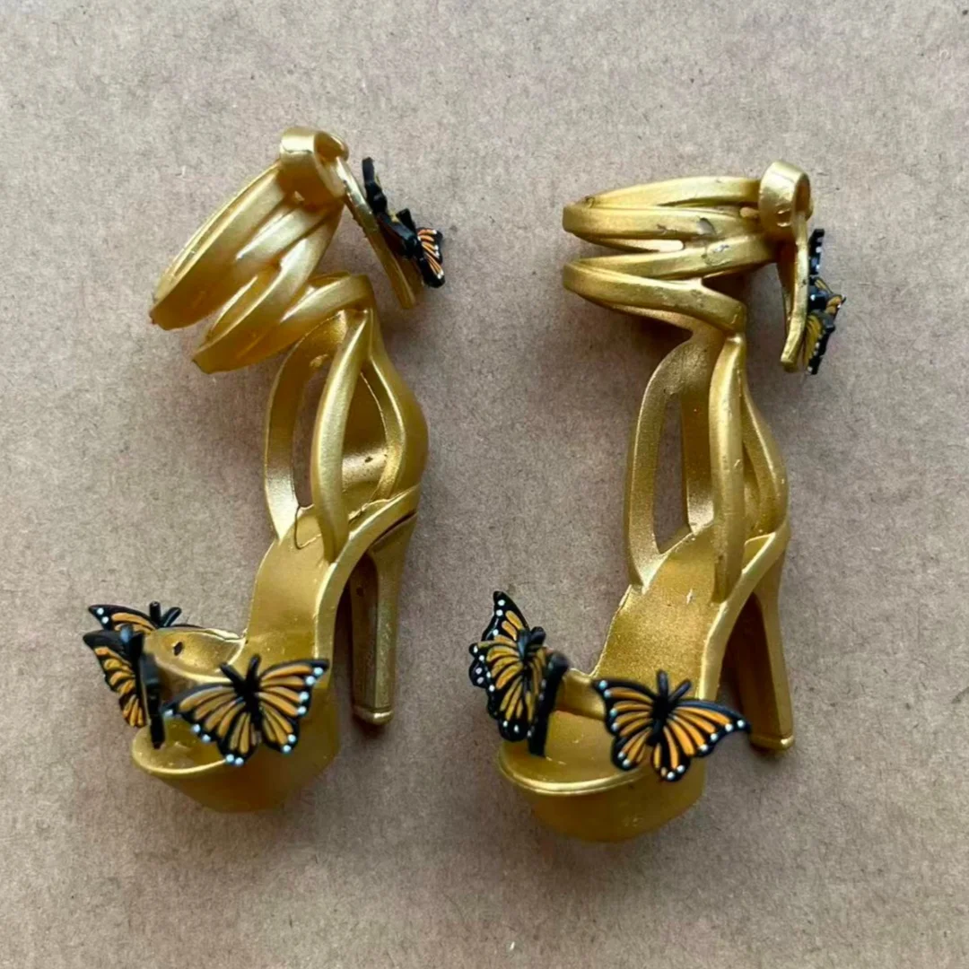 Regenbogen Puppenschuhe Sandalen Original Puppe Bunte Teile Monster Puppenschuhe Gold Weiß Neue Original Puppenteile – Detail 9