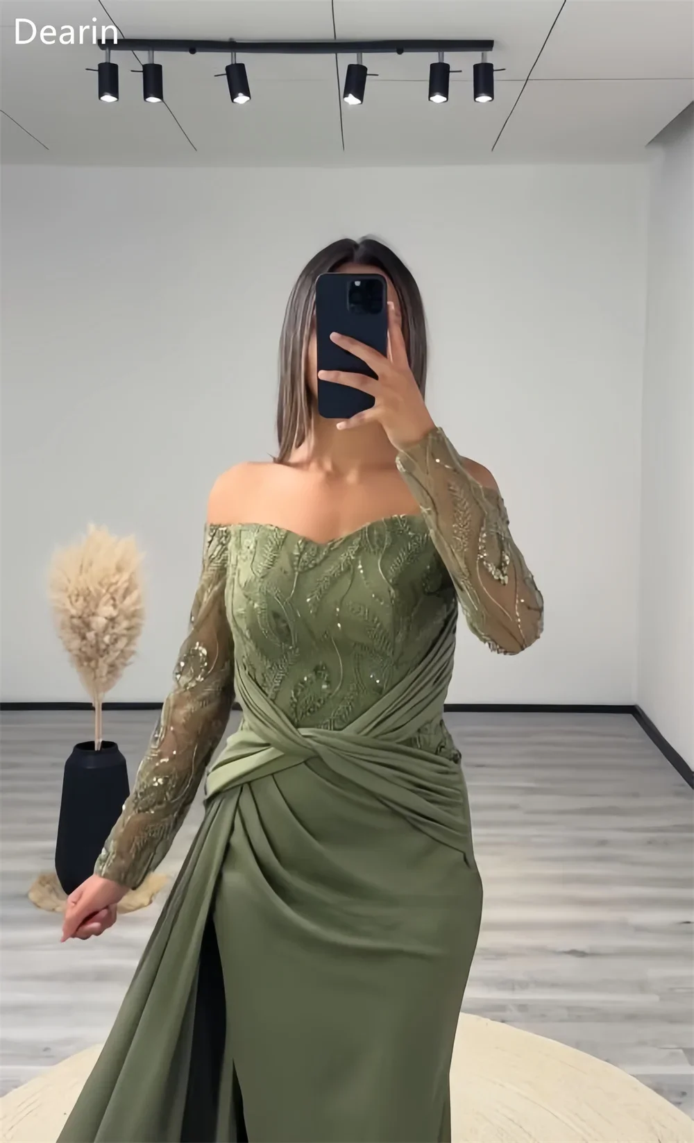 Customized Saudi Arabia Dearin Off-the-shoulder Mermaid Floor Length Skirts Knot Draped Embroidery Bespoke Occasion Dresses Form