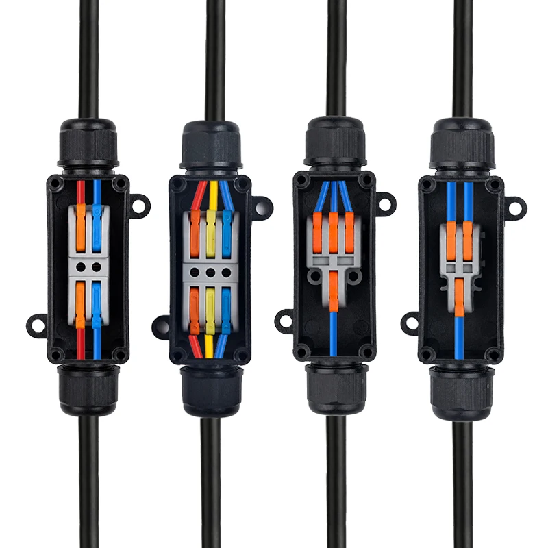 IP68 Wasserdichte Anschlussdose 2-Wege Elektrischer Kabelverbinder 1/2/3-polige Hebelklemme 5-8mm für Außenbeleuchtung Kabelverbindung – Detail 4