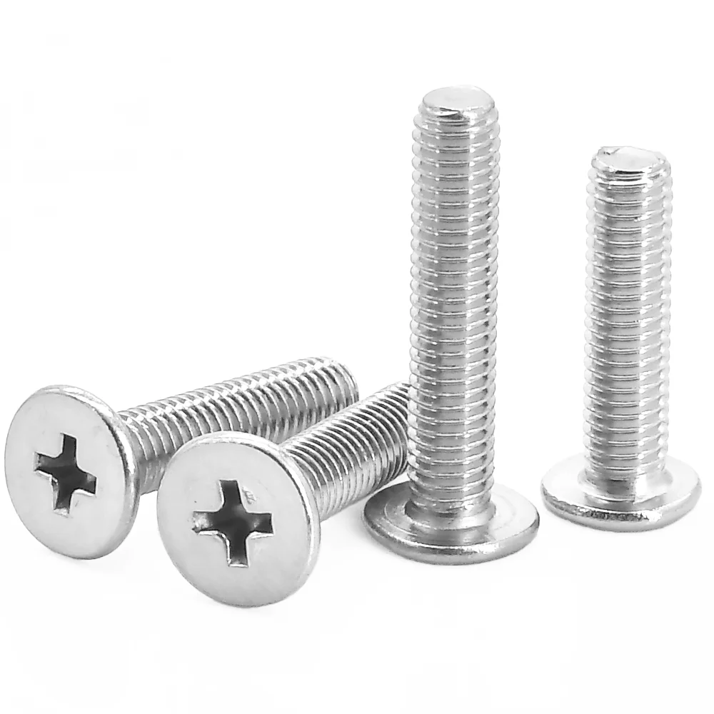 30/50pcs Phillips Ultra Thin Flat Head Screw M1.4 M1.6 M2 M2.5 M3 M4 M5 M6 304 Stainless Steel CM Cross Super Low Flat Head Bolt