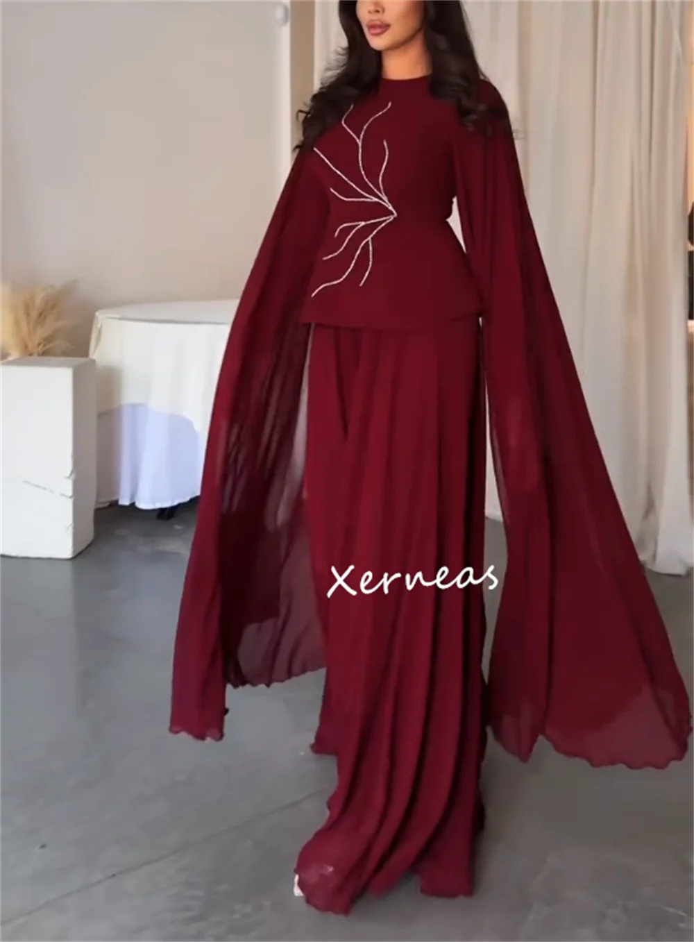 Customized Chiffon Sparkle Ribbon A-line Long Dresses Bespoke Occasion Prom Elegant Party Wedding Exquisite Formal Charming