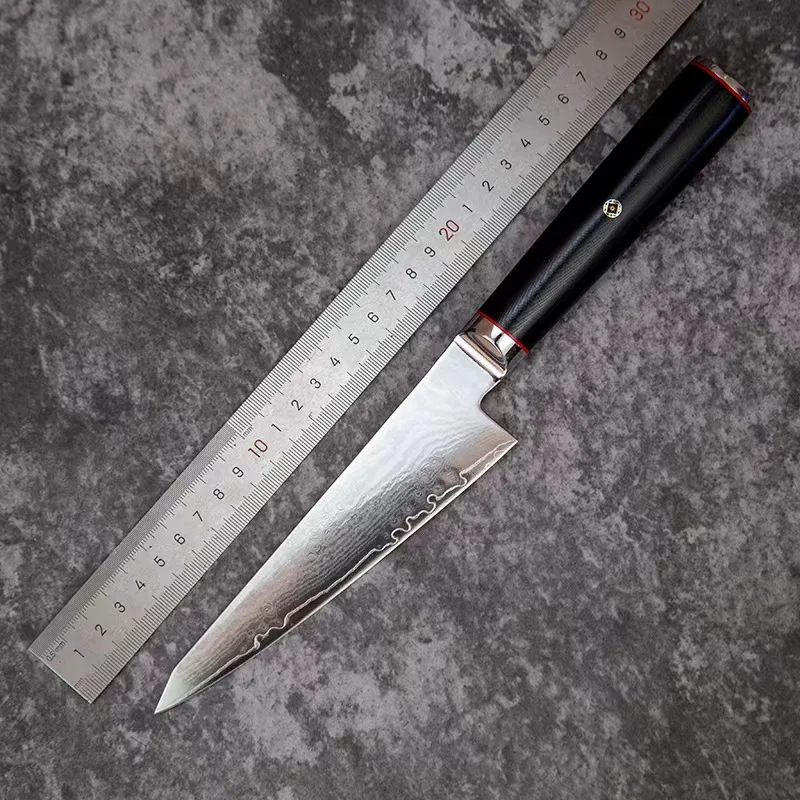 6 Cal nóż introligatorski 73 warstwy ostrze ze stali damasceńskiej G10 uchwyt ostry tasak szefa kuchni Paring Kiritsuke noże kuchenne narzędzia do gotowania