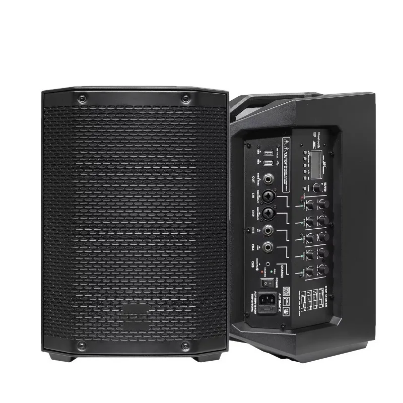 8 Inch 800W PEAK Class D Amplifier Battery DSP Home Outdoor Performance DJ Portable Active Speaker Powered PA System