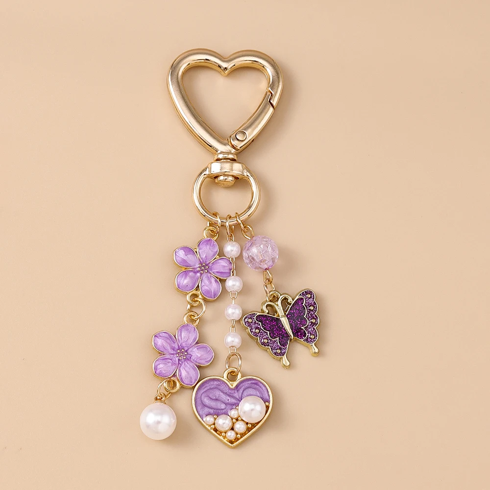 Aihua Y2K Schlüsselanhänger, modisch, niedlich, Liebesherzen, Schmetterling, Blume, Schlüsselanhänger, Ringe für Damen und Herren, Tasche, Rucksack, Hosen, Kette, Schmuck, Geschenke – Detail 7