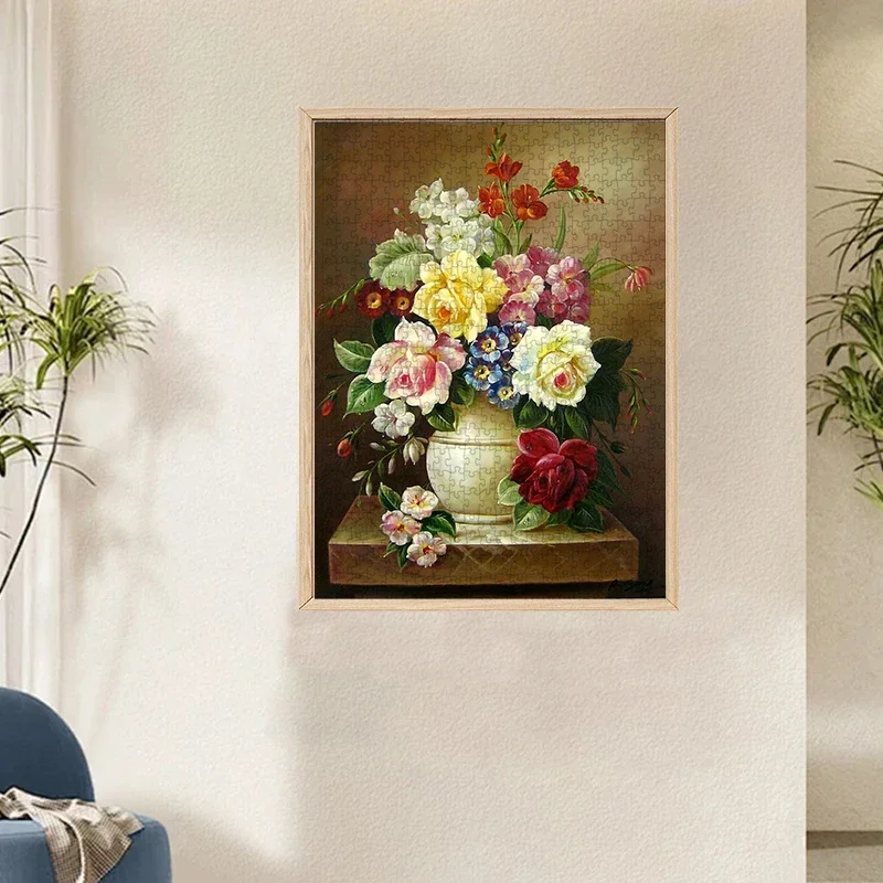 1000pcs Puzzle Paper Toys Famous Oil Painting Flower 1000 Pieces Jigsaw Puzzle Children Gift Adult Educational Puzzle