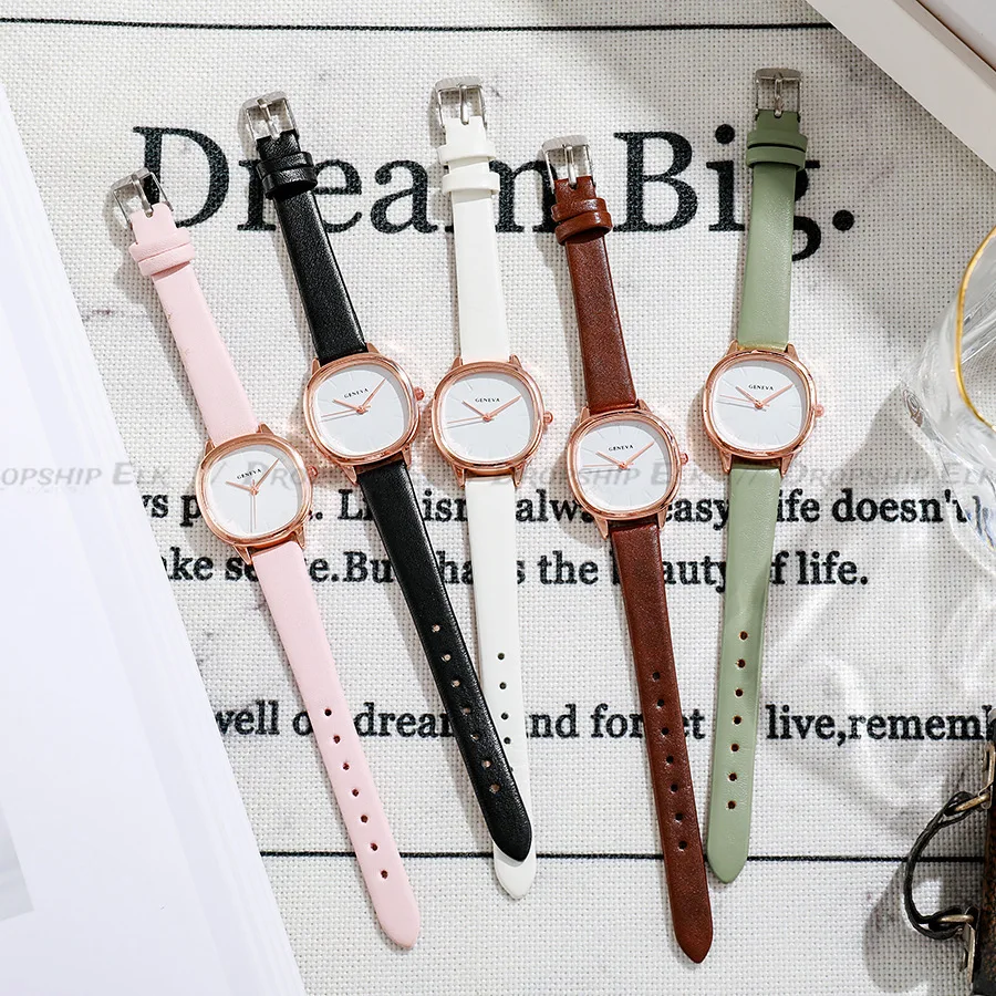 Relojes informales Para Mujer, relojes de pulsera simples de cuarzo, relojes de cuero, Reloj Para estudiantes, Reloj de Mujer, regalo para todos los días, Reloj Para Mujer