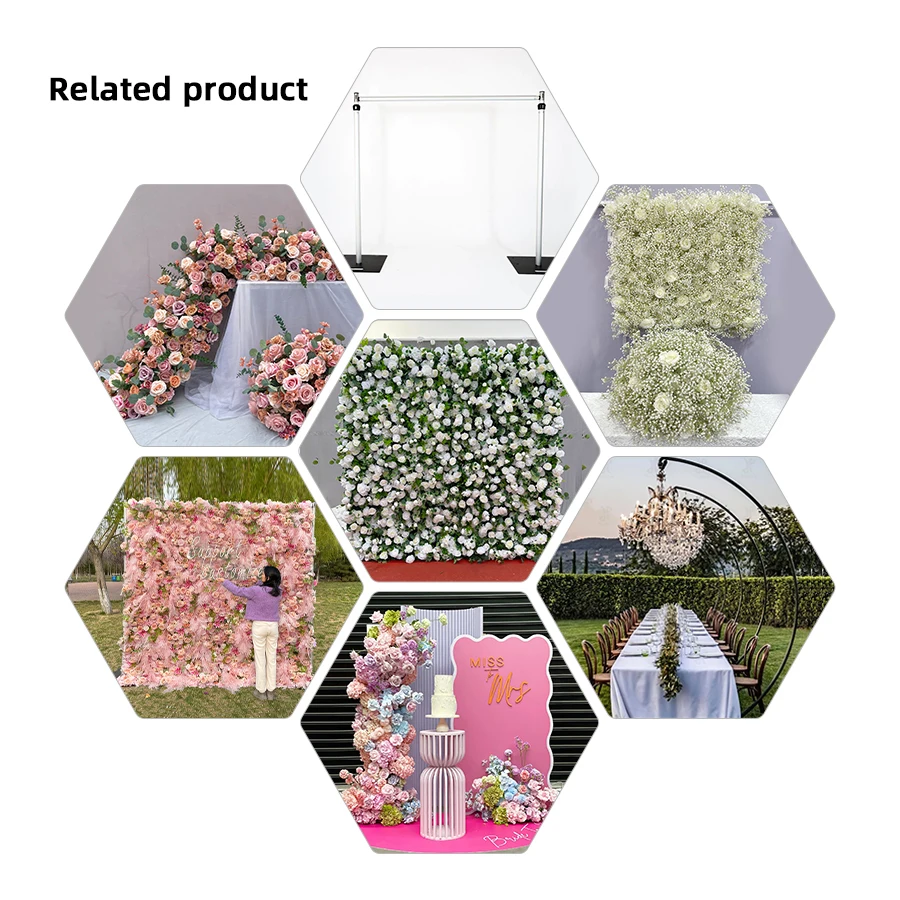 Promise white roses and green wall background wedding wall artificial flower rolled up wall