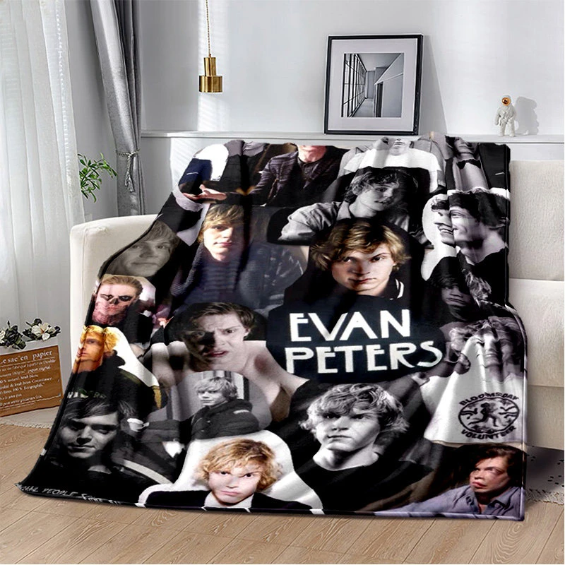 Cute Evan Peters Movie TV  Actor Soft Plush Blanket,Flannel Blanket Throw Blanket for Living Room Bedroom Bed Sofa Picnic Cover