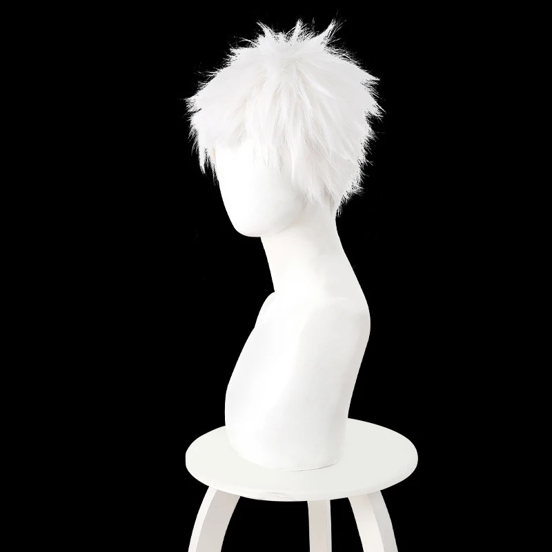 Peluca de Cosplay de Anime The Summer Hikaru Died Hikaru Indo, pelo corto blanco, pelucas sintéticas resistentes al calor, accesorio de Carnaval de Halloween