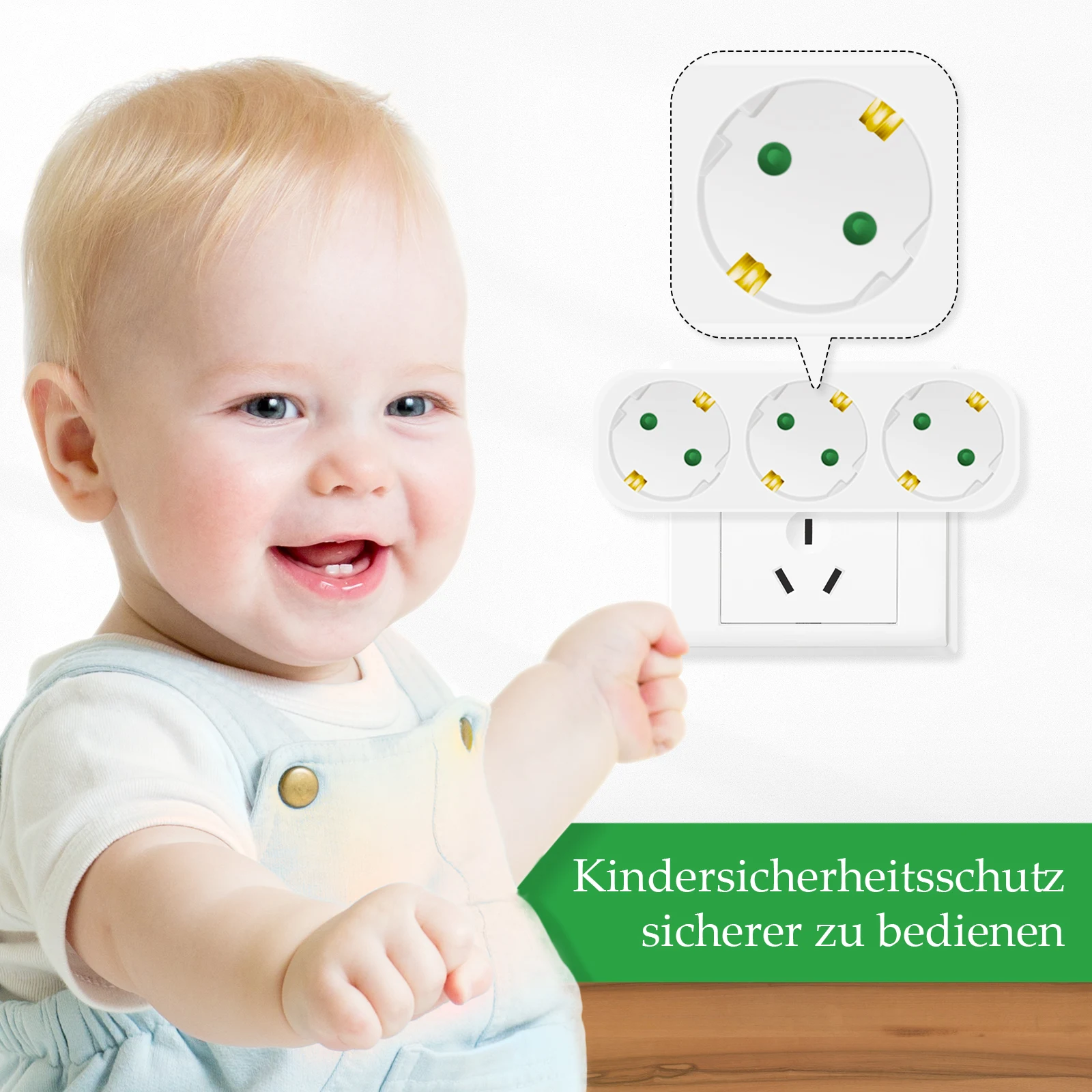 2pcs ยุโรปปลั๊กแปลงซ็อกเก็ตไฟฟ้ามาตรฐานเยอรมัน 250V 16A หลายปลั๊กอะแดปเตอร์ 3AC Outlet สําหรับ Home