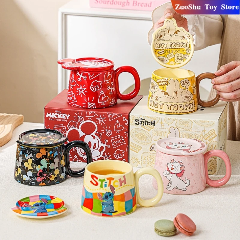 

Disney Stitch Микки Мари кошка периферийные устройства керамическая кружка мультфильм милая большая емкость чашка для молока и воды праздничные подарки декор для вечеринки подарок