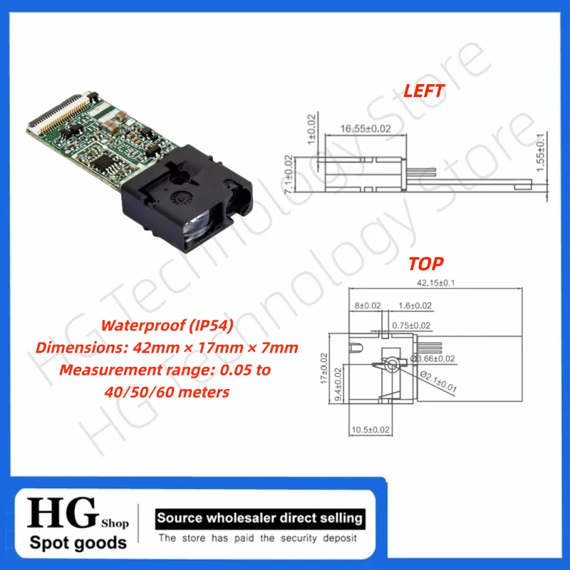 Module de mesure laser de haute précision, module de mesure infrarouge, module de capteur