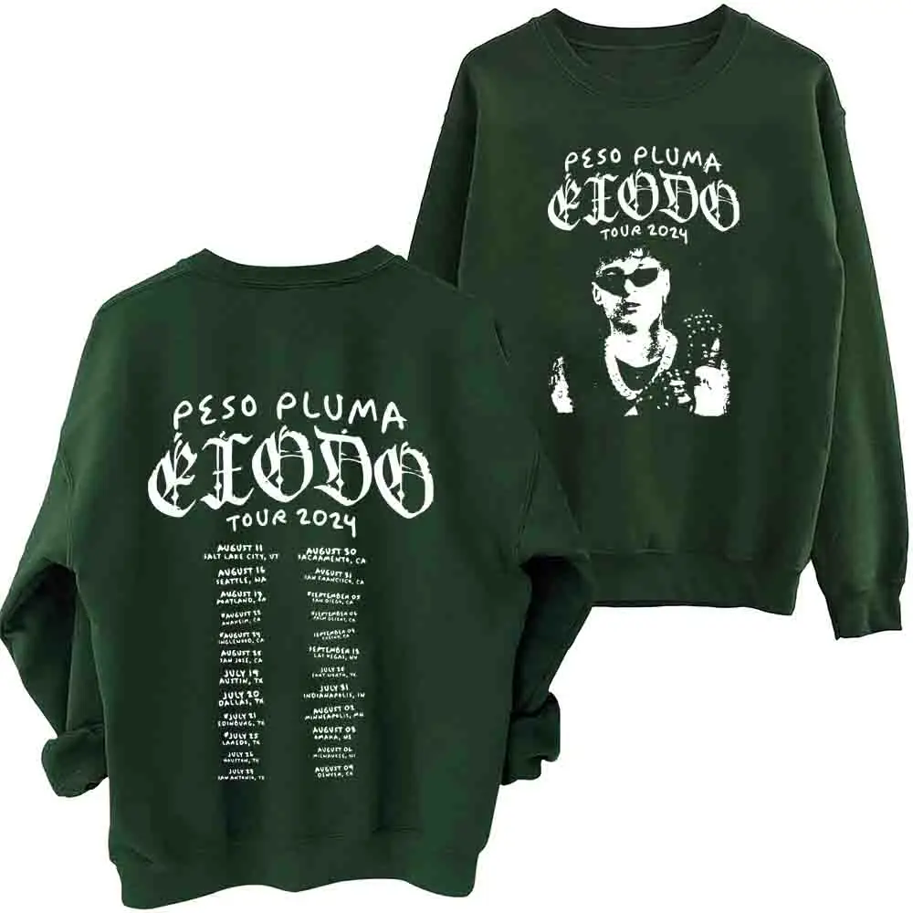 Peso Pluma Exodo Tour 2024 Sweatshirt Man Woman Harajuku Round Neck Long Sleeve Oversized Sweatshirts