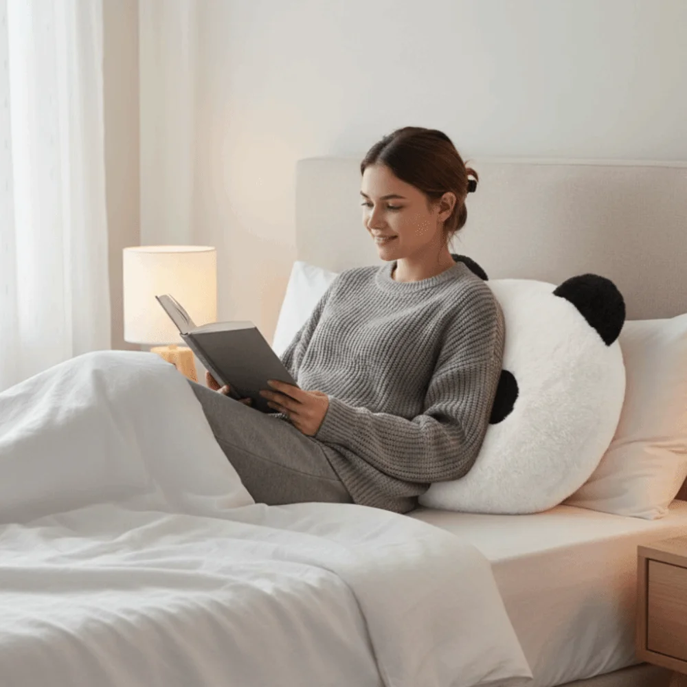 Cuscino Peluche a Forma di Panda, Decorazione per Camera da Letto e Divano, Kawaii, 30cm, Cuscini Decorativi a Forma di Panda