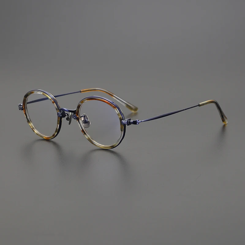 Glasses Frames KMN-196 Japanese Style Quality Vintage Acetate Titanium Oval Eyewear Men Women Designer Retro Fashion Eyeglasses